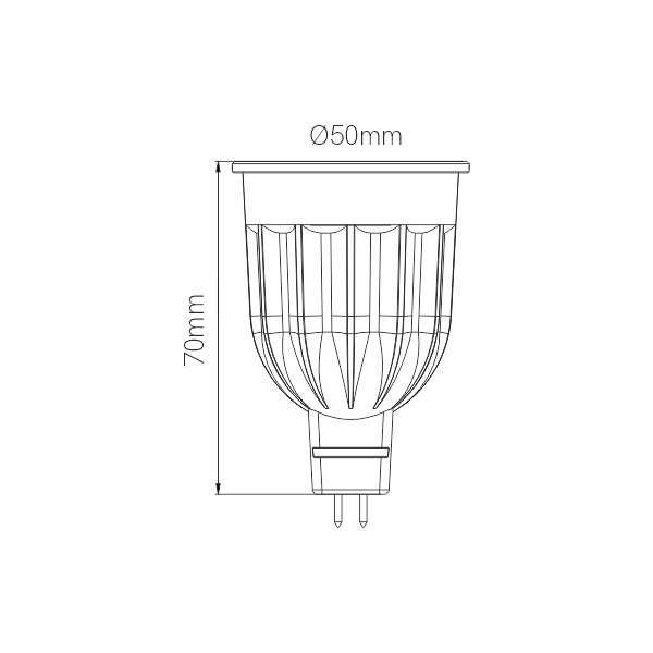 POWER MR16 12W  GU5,3 LED Spot  60°  50mm